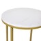 Flash Furniture Hampstead Collection End Table - Modern White Marble Finish Accent Table with Crisscross Brushed Gold Frame NAN-JH-1787ET-MRBL-GG - alternate 2